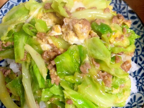 キャベツとひき肉の卵とじ★